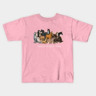 Fancy Forest Farm • Family Portrait • White Text Kids T-Shirt